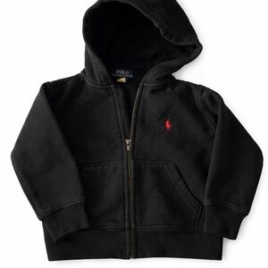 2T Polo by Ralph Lauren Black Zip Hoodie with Red Pony
